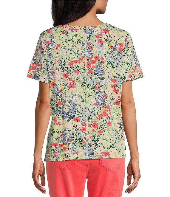 Westbound Botanical Garden Short Sleeve Crew Neck Top Product Image