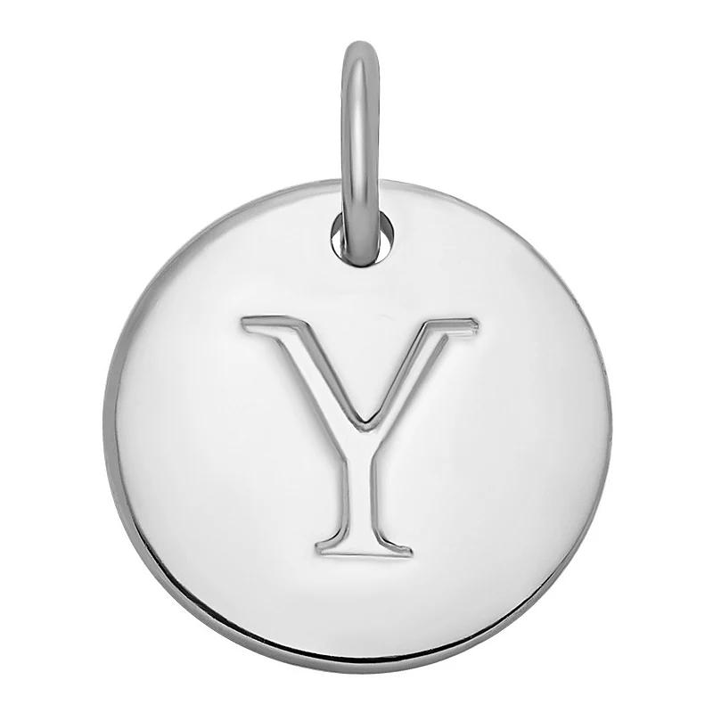 PRIMROSE Sterling Silver Letter Disc Charm, Women's, Sterling Silver F Product Image