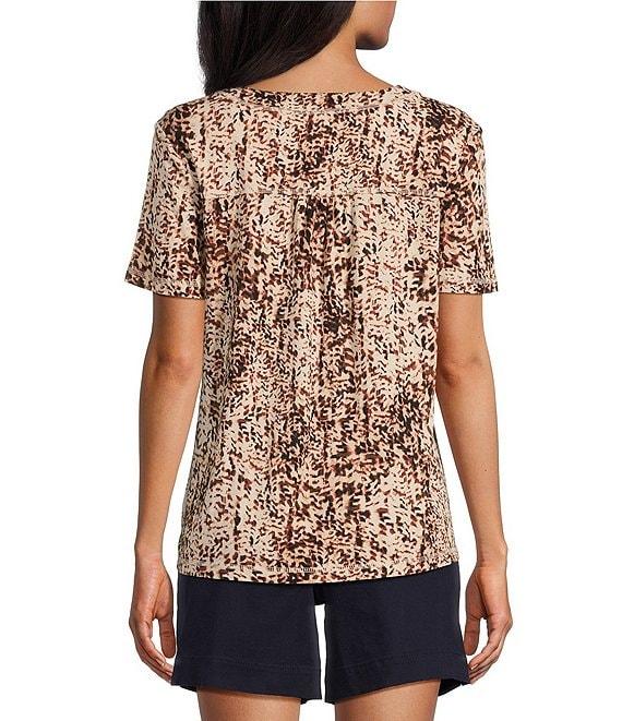 Westbound Animal Texture Short Sleeve V-Neck Top Product Image