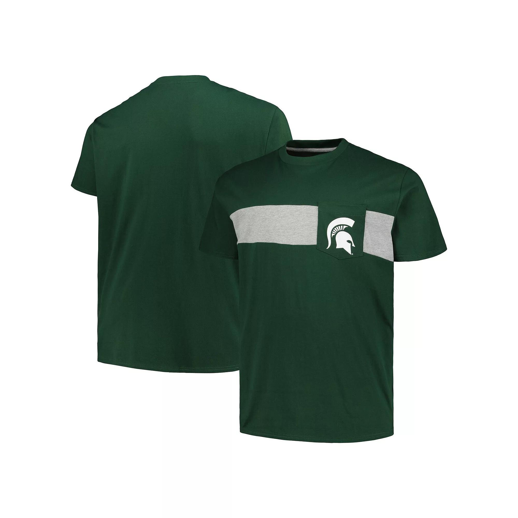 Men's Profile Green Michigan State Spartans Big & Tall Color Stripe T-Shirt,  Product Image