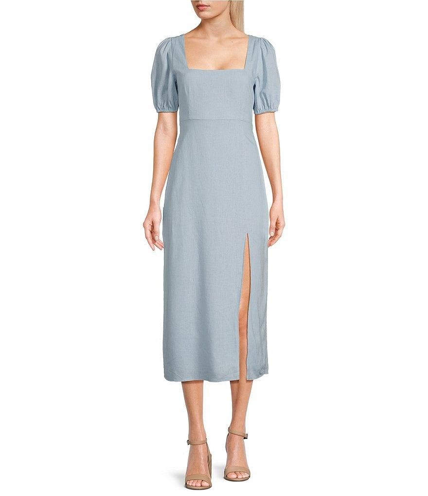 GB Short Sleeve Side Slit Midi Dress Product Image