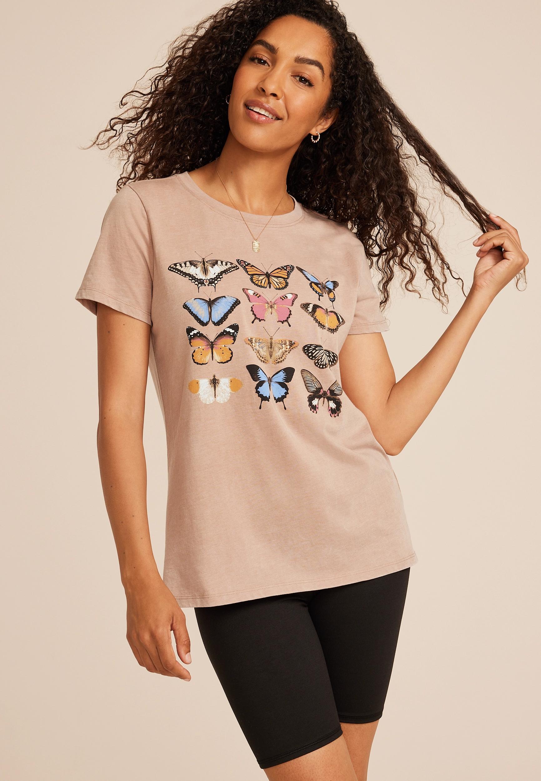 Stacked Butterfly Classic Fit Graphic Tee Product Image