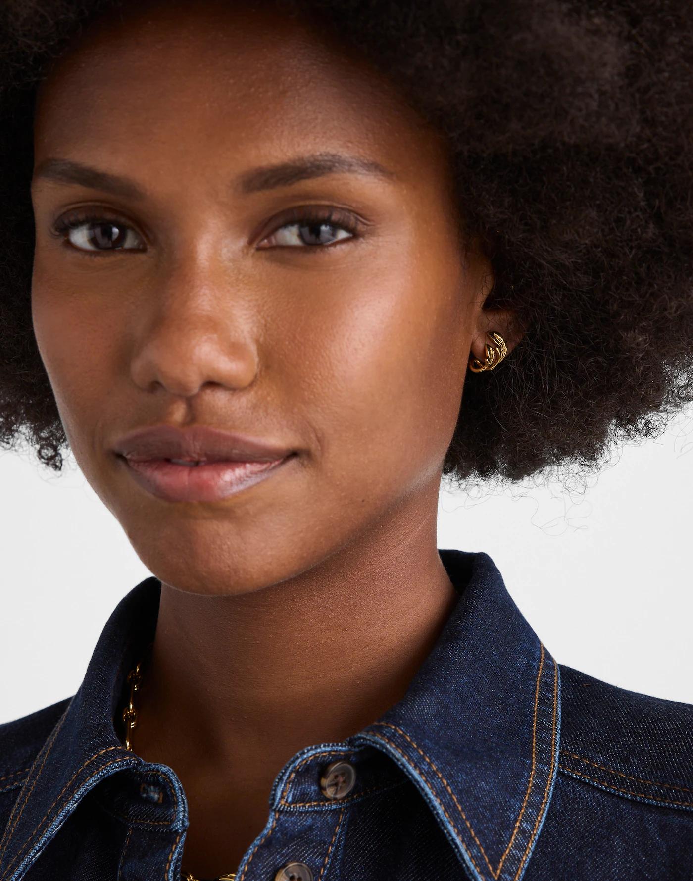 Quince | Women's 14K Gold Pave Diamond Round Studs Product Image