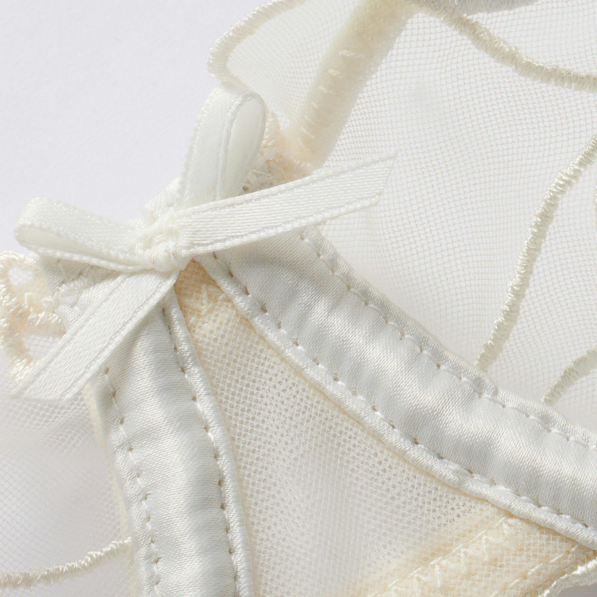 EMBROIDERED TULLE UNLINED DEMI BRA | MARBLE Product Image