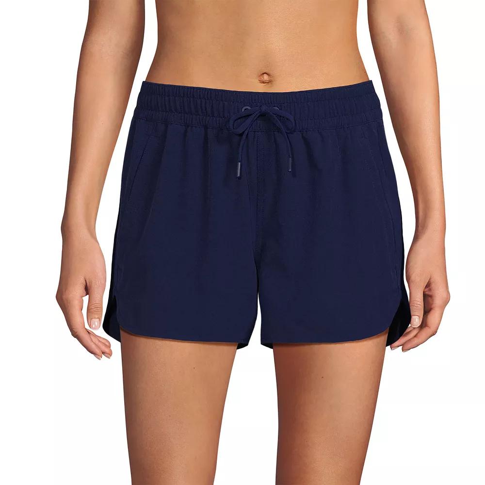 Women's Lands' End Woven Packable Dolphin Hem Swim Cover-Up Shorts,  Product Image