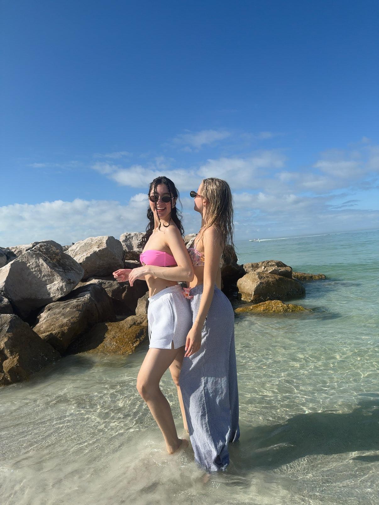 Pearl Grey Basic Blank Shorts Product Image