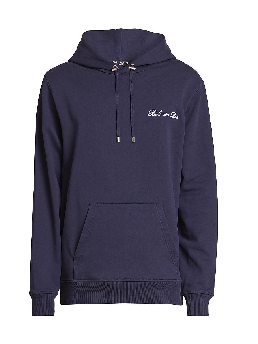 Mens Logo-Embroidered Cotton Hoodie Product Image