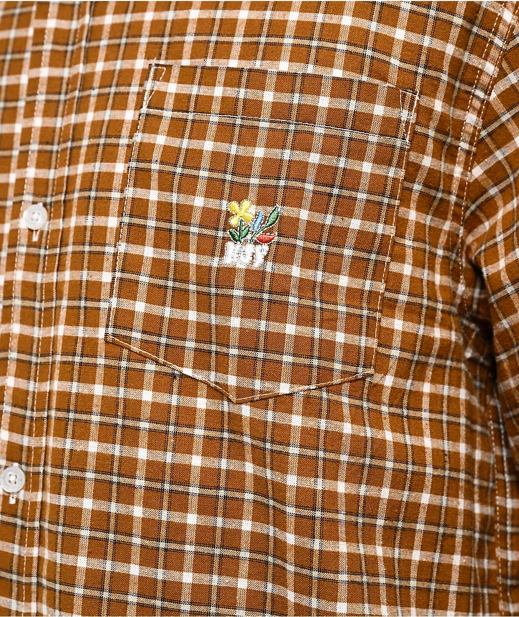 HUF Echo Oxford Plaid Long Sleeve Button Up Shirt Product Image