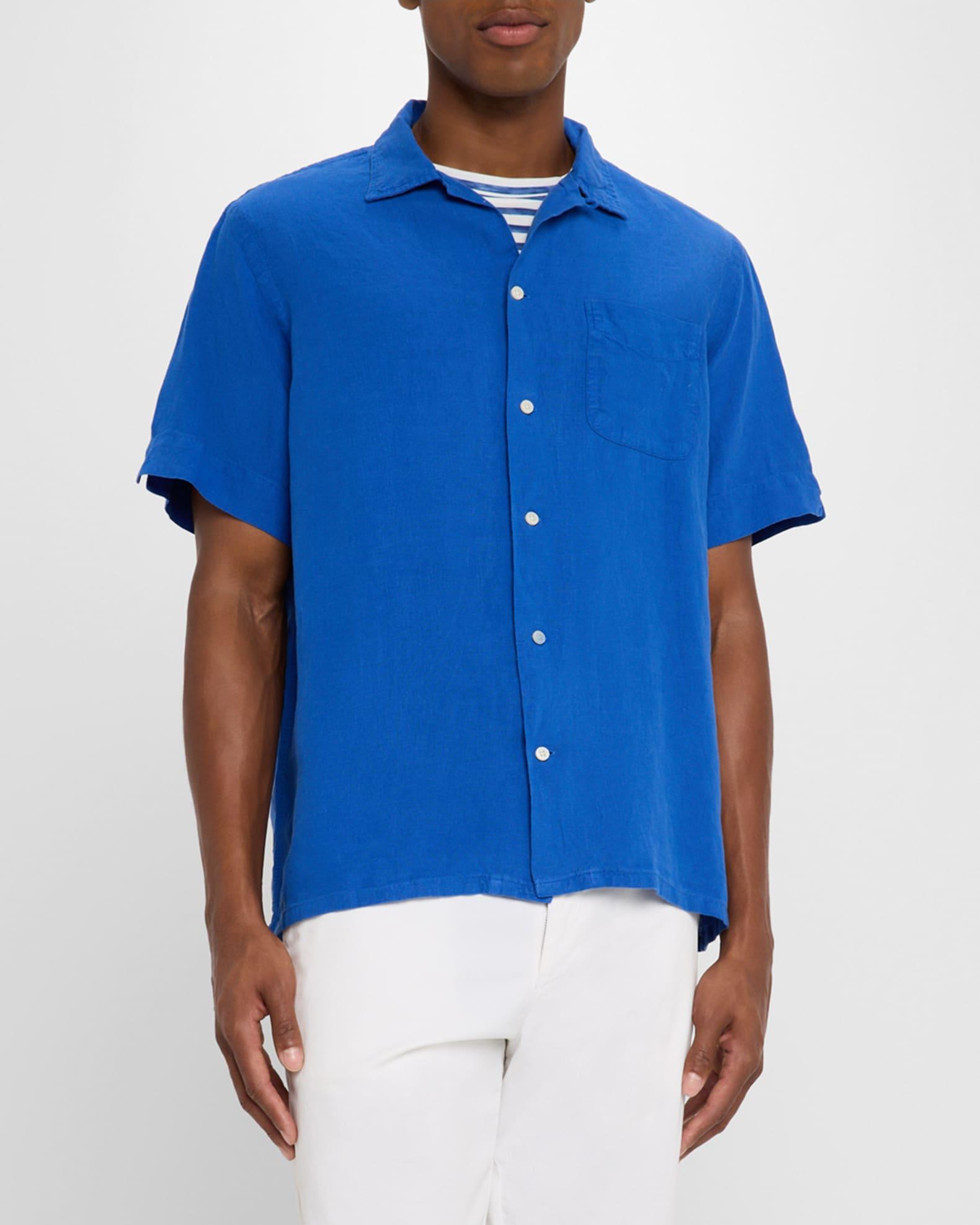 Mens Classic-Fit Slub Linen Camp Shirt Product Image