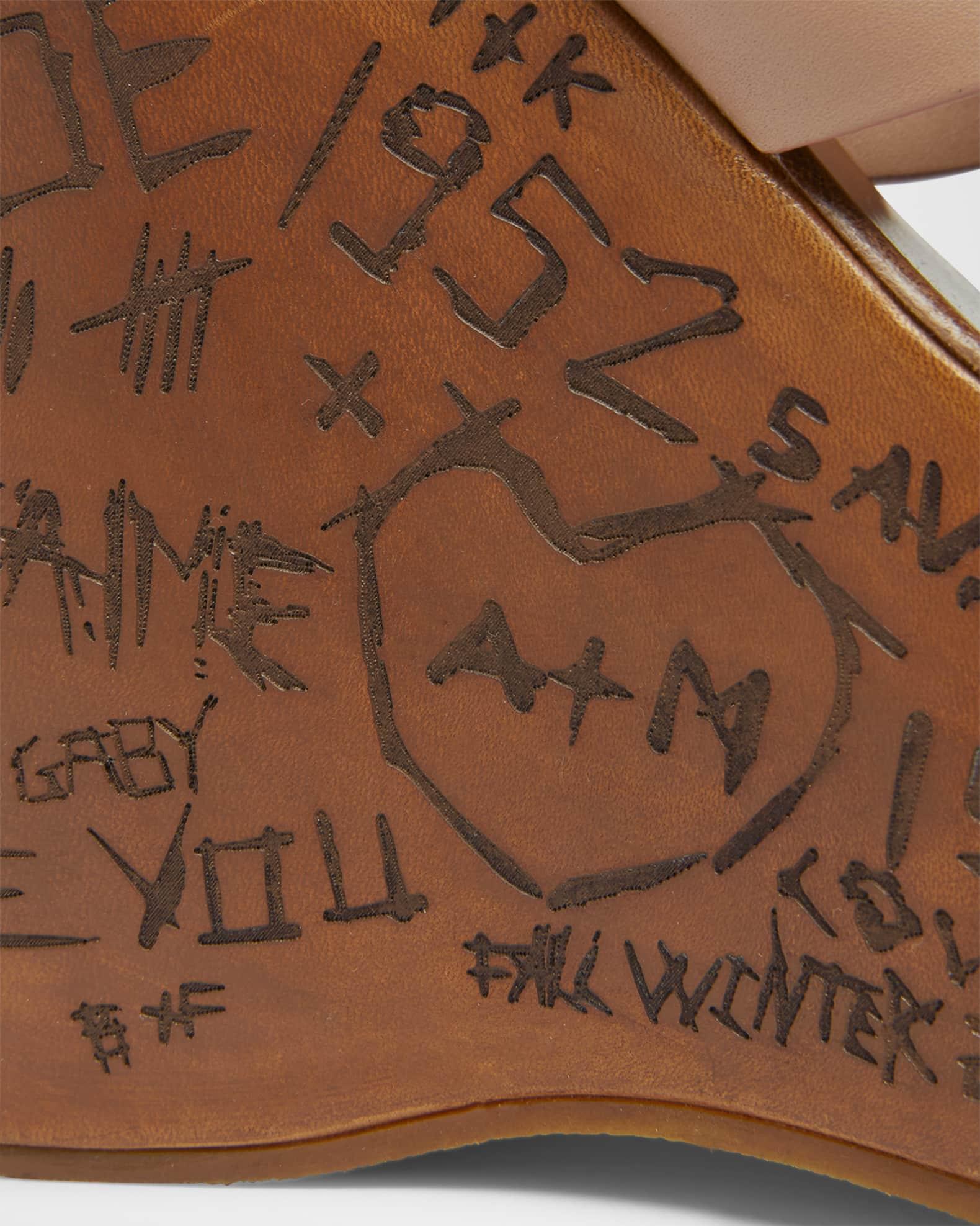 Maxime Leather Crisscross Platform Wedges Product Image