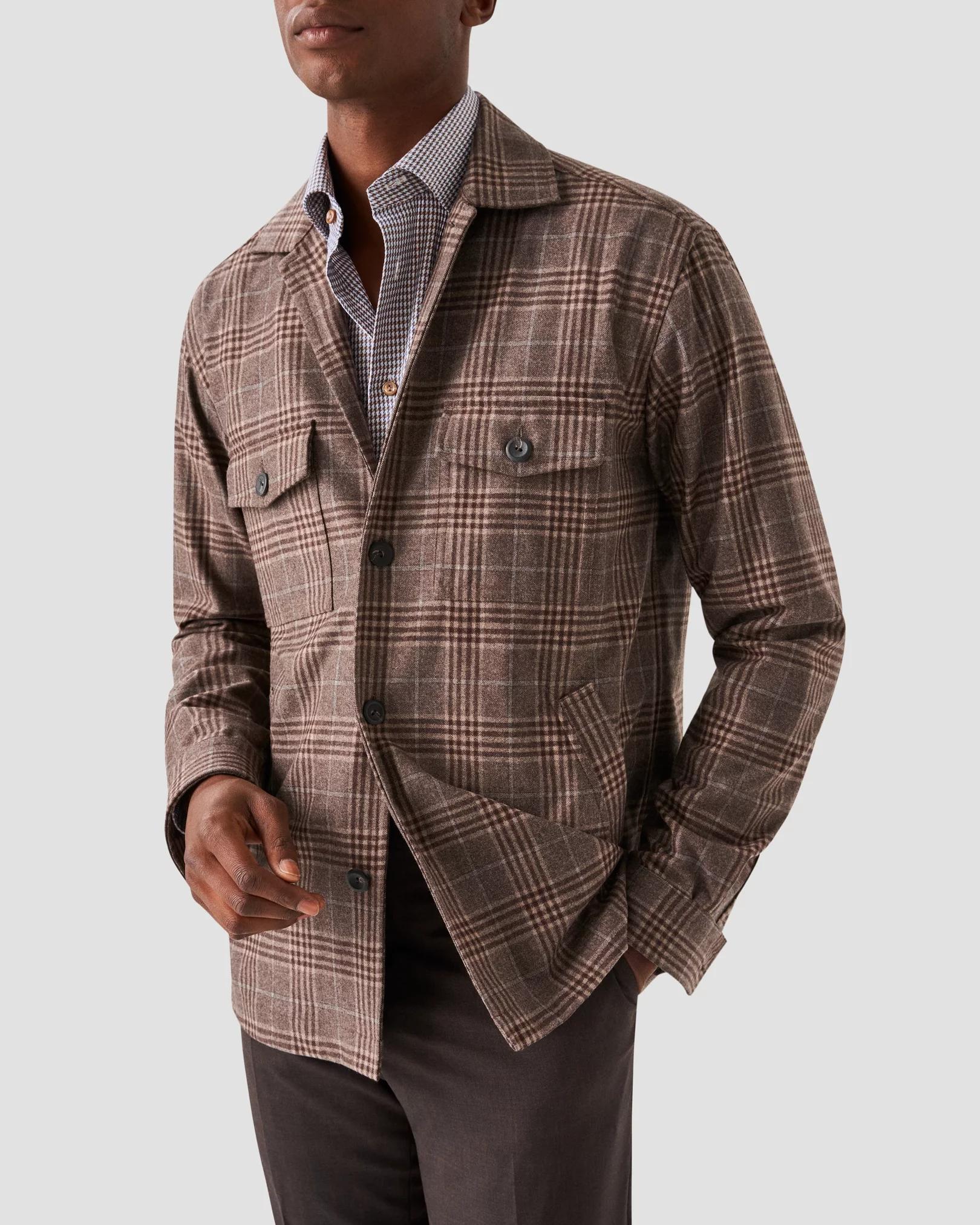 Eton Houndstooth Print Signature Twill Shirt Product Image