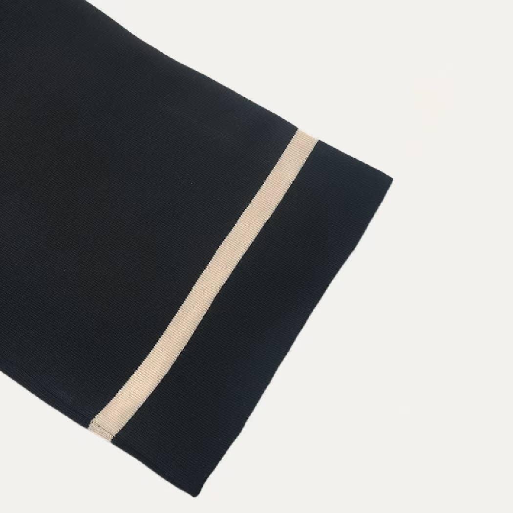 Chic Black Knit Top Wide-Leg Pants Two Piece Set Product Image