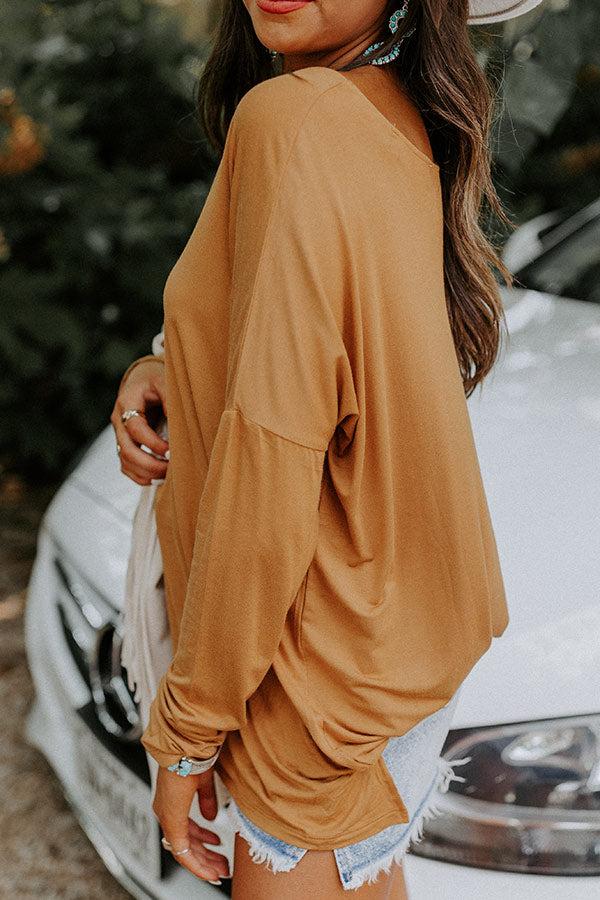 Lean Into Me Shift Top In Camel Product Image