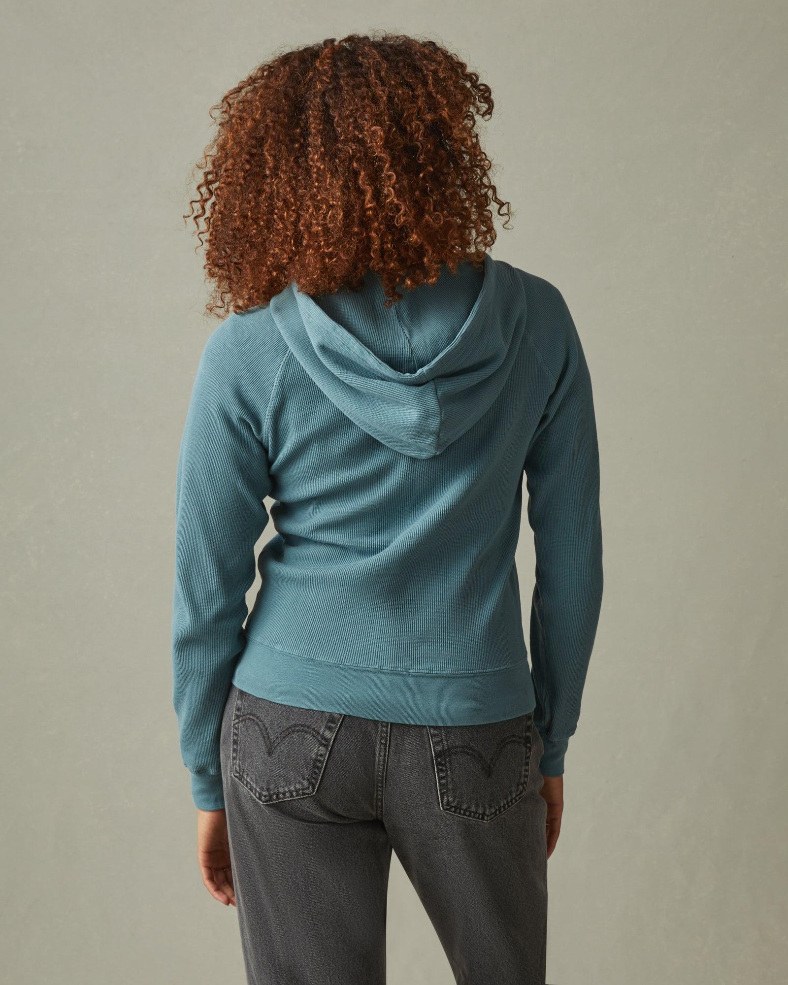 Women's Waffle Hoodie - Lead Female Product Image