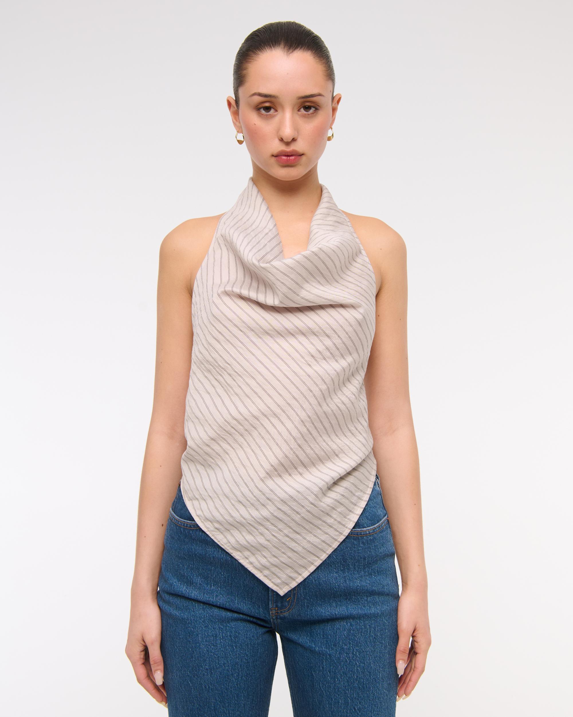 Cowl Neck Tie-Back Halter Top Product Image