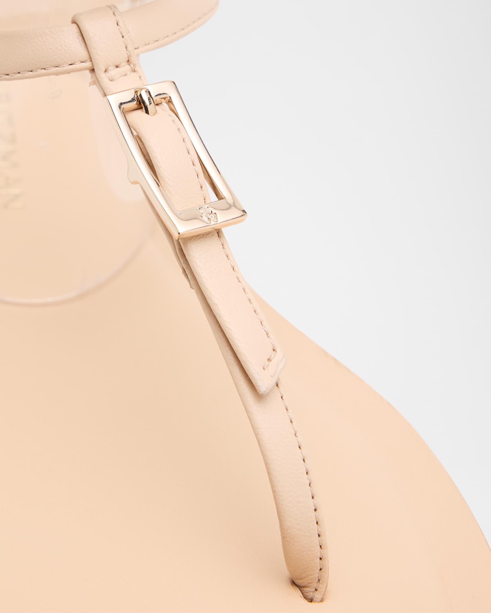 Georgie Leather Ankle-Wrap Flat Sandals Product Image