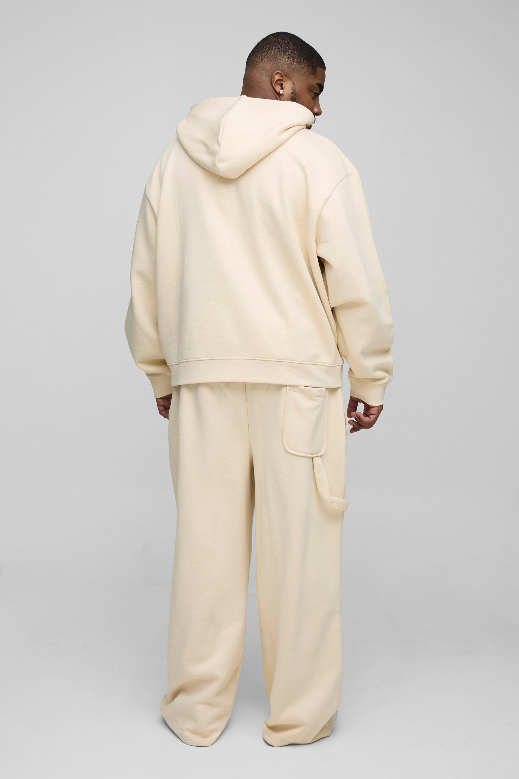 Plus Oversized Heavyweight Carpenter Wide Leg Tracksuit | boohooMAN USA Product Image