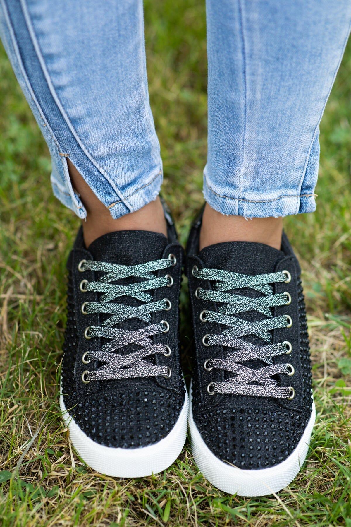 Black Studded Platform Sneakers Product Image