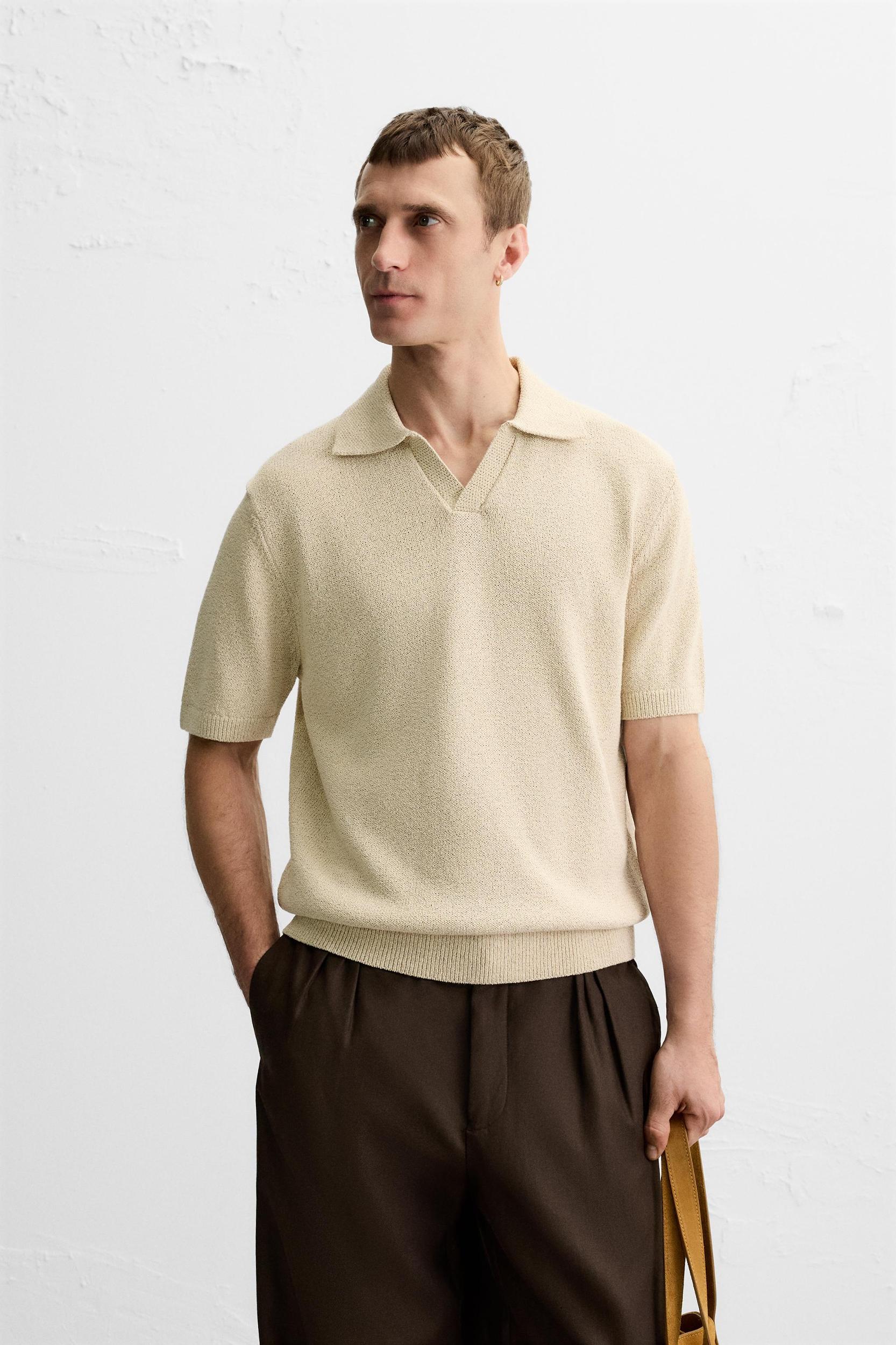 TEXTURED KNIT POLO SHIRT Product Image