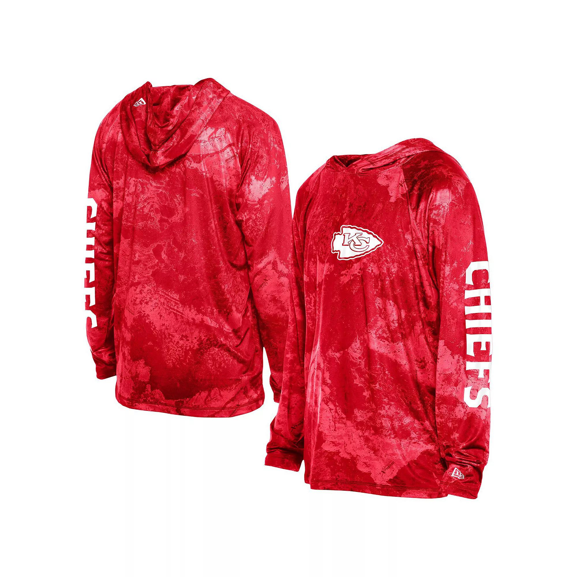 Men's New Era  Red Kansas City Chiefs RealTree Xtreme Camo Raglan Long Sleeve Hooded Top, Size: XL Product Image