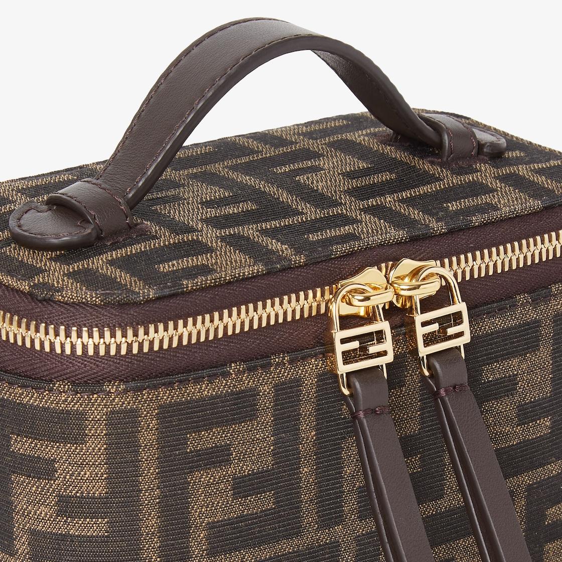 Fendi VanityTobacco brown FF jacquard fabric mini-bag Product Image