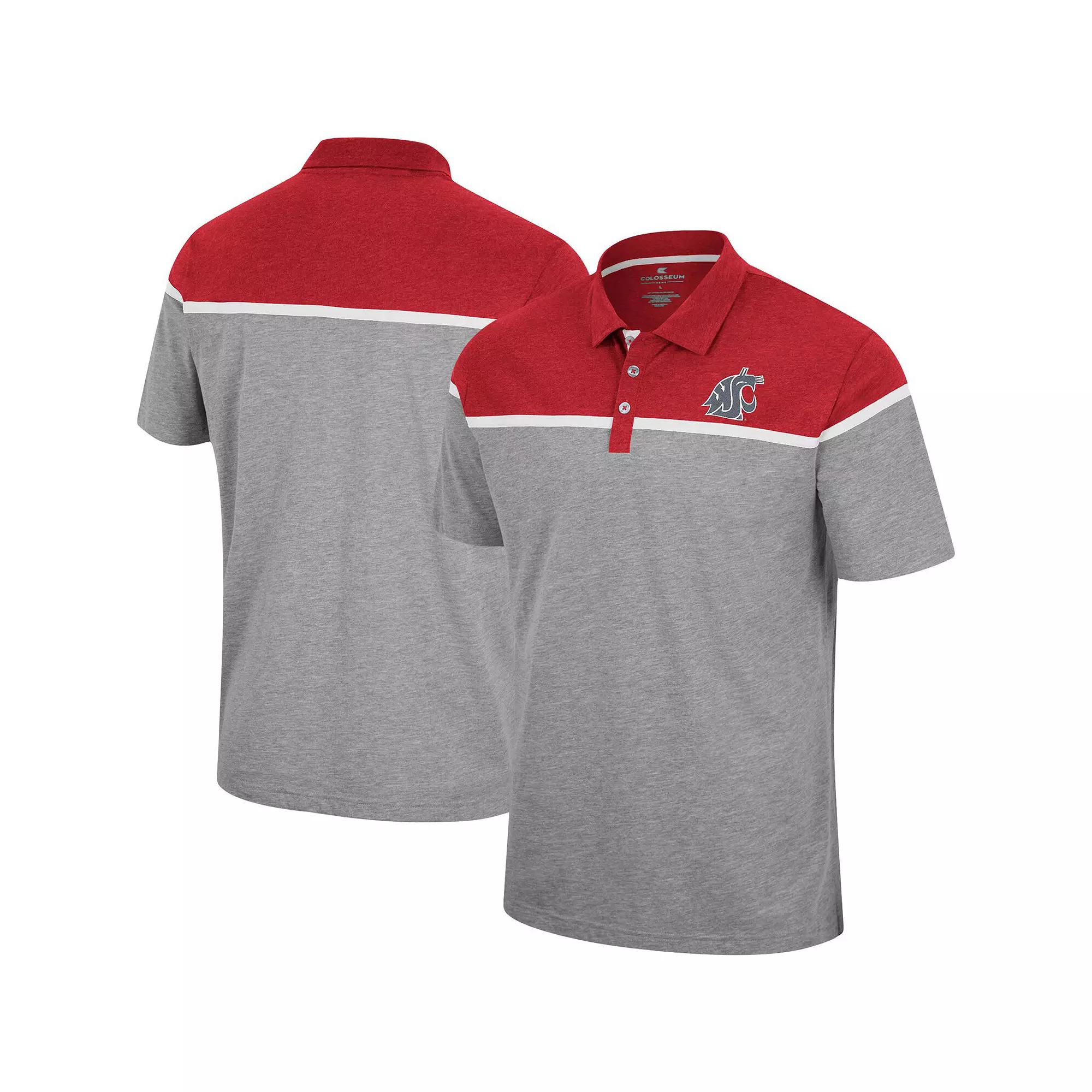 Men's Colosseum Heather Gray Washington State Cougars Chamberlain Polo, Size: Large, Wsc Grey Product Image