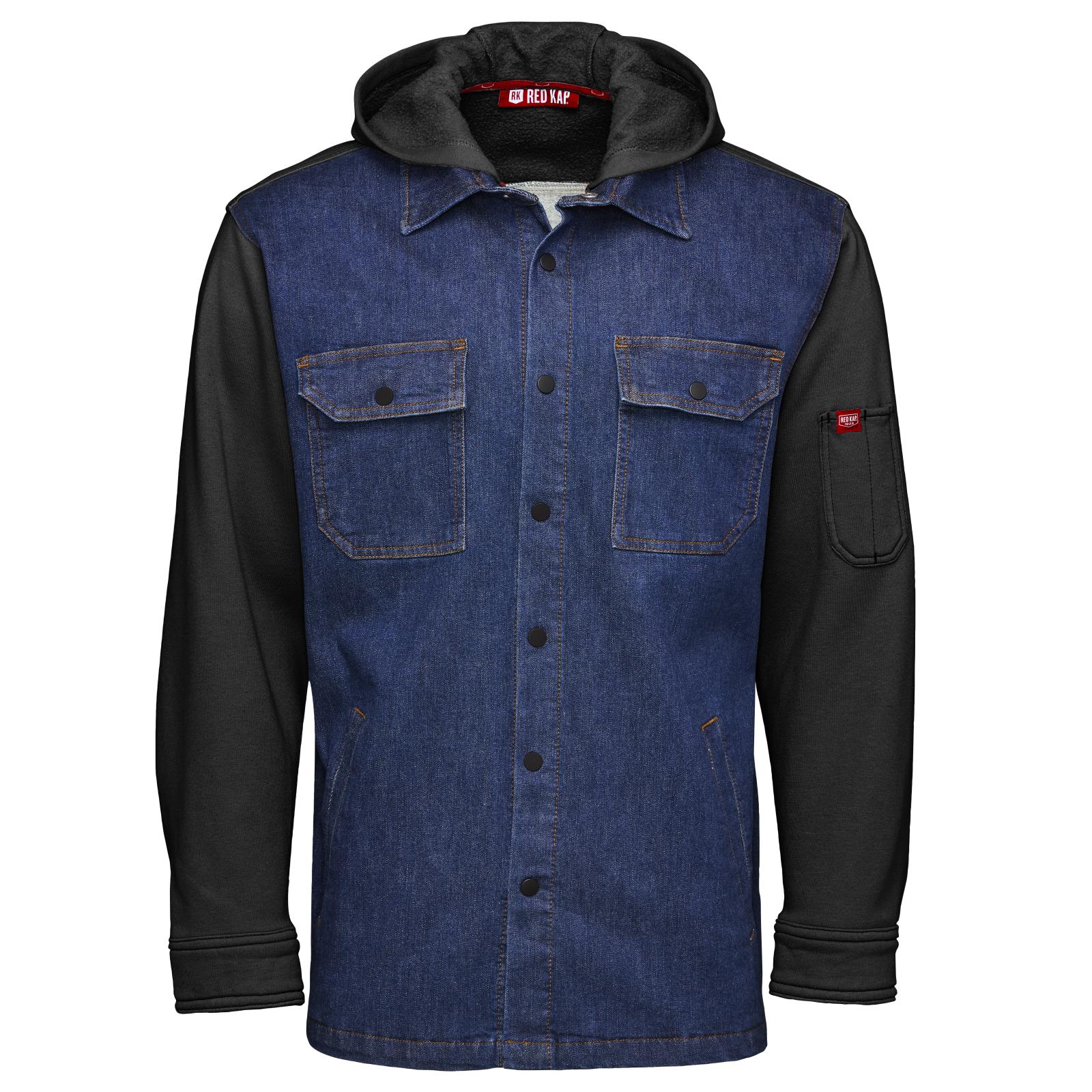 Men’s Denim and Fleece Hooded Shirt Jacket Product Image