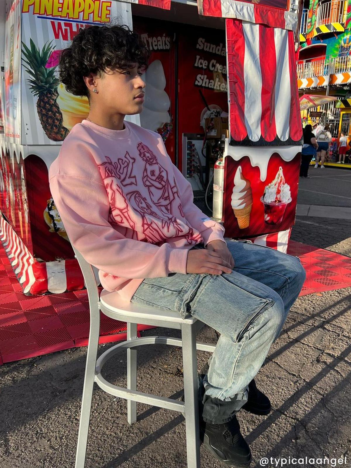 Aelfric Eden Cartoon Line Character Graphic Sweatshirt Product Image