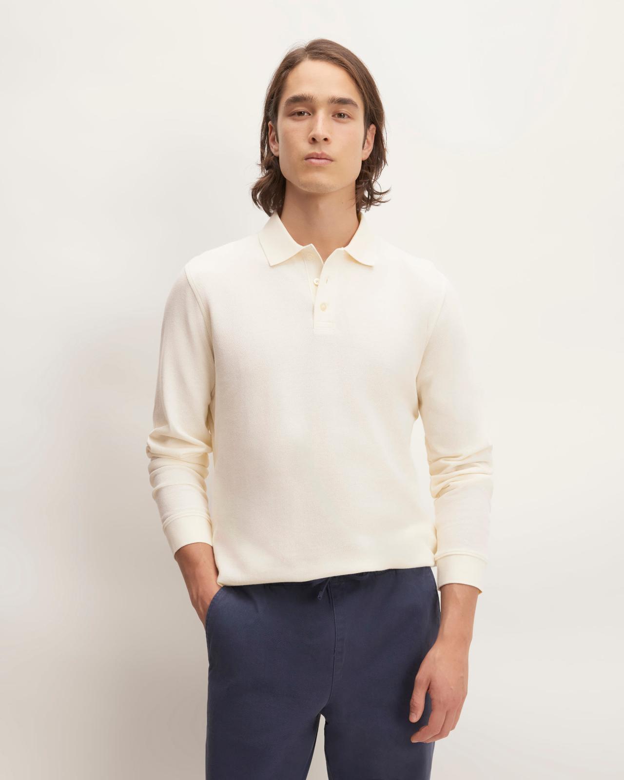 Mens Long-Sleeve Pique Polo T-Shirt by Everlane Product Image