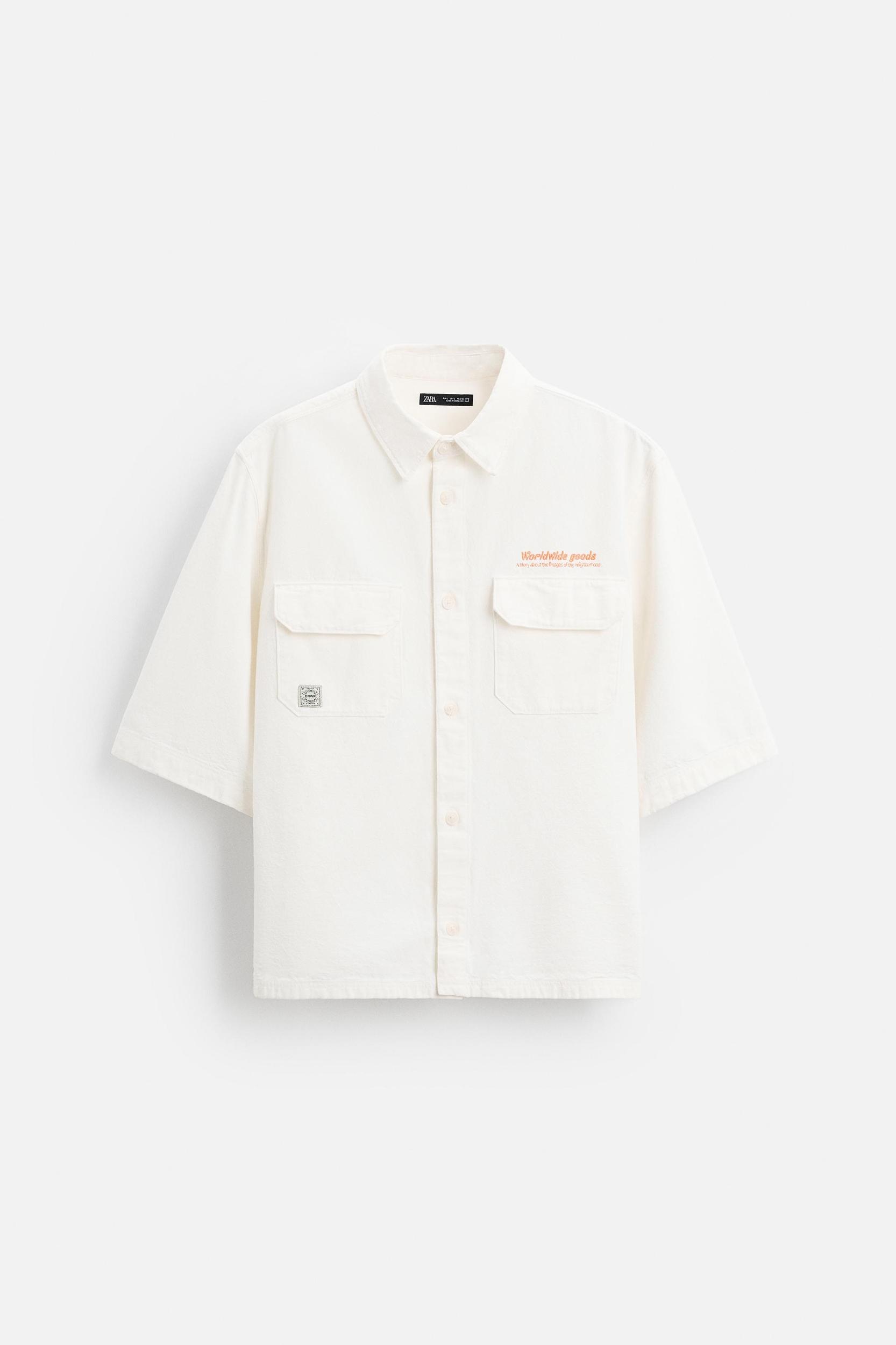 EMBROIDERED TEXT SHIRT Product Image