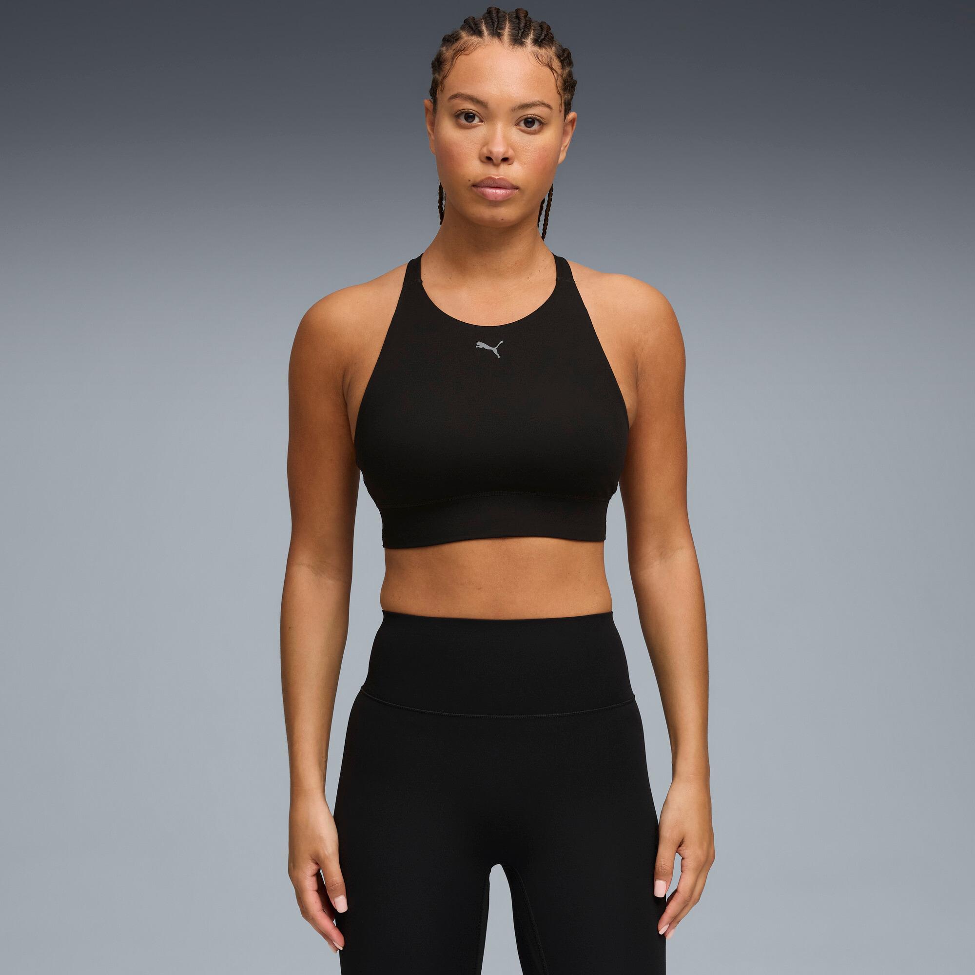 PUMA Shapeluxe High Neck Women's Moisture Wicking, Mid Impact Sports Bra Product Image