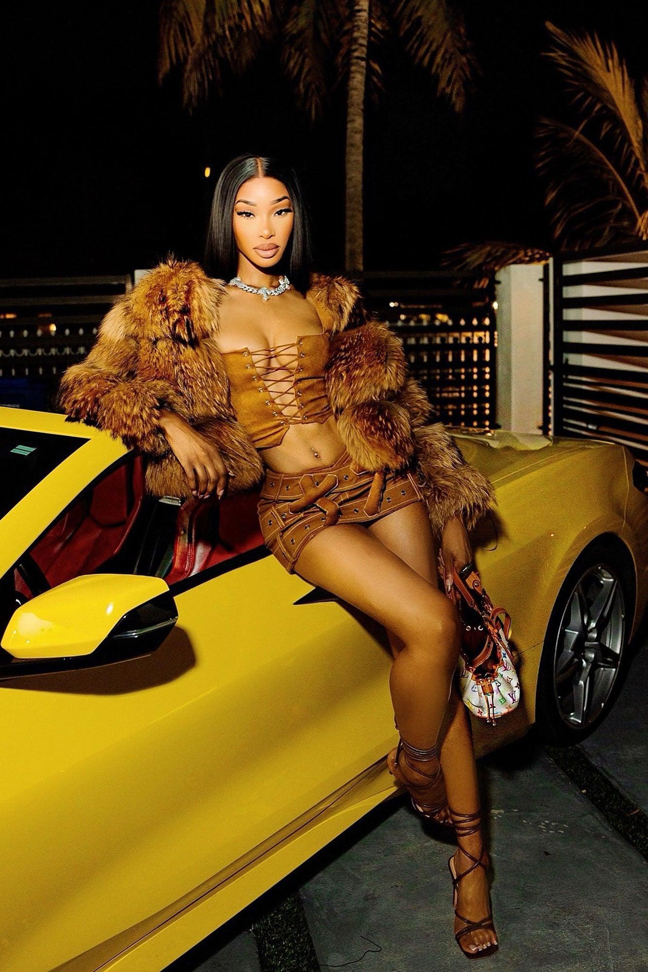 Wild Side Faux Fur Bomber Jacket - Cognac Product Image