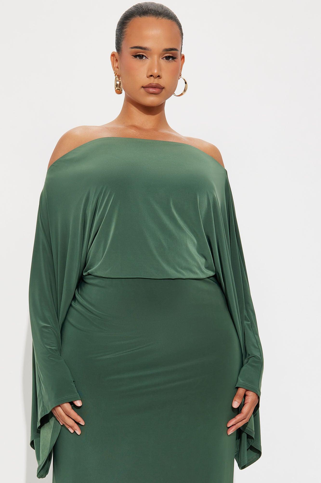 Rebecca Off Shoulder Maxi Dress - Olive Female Product Image