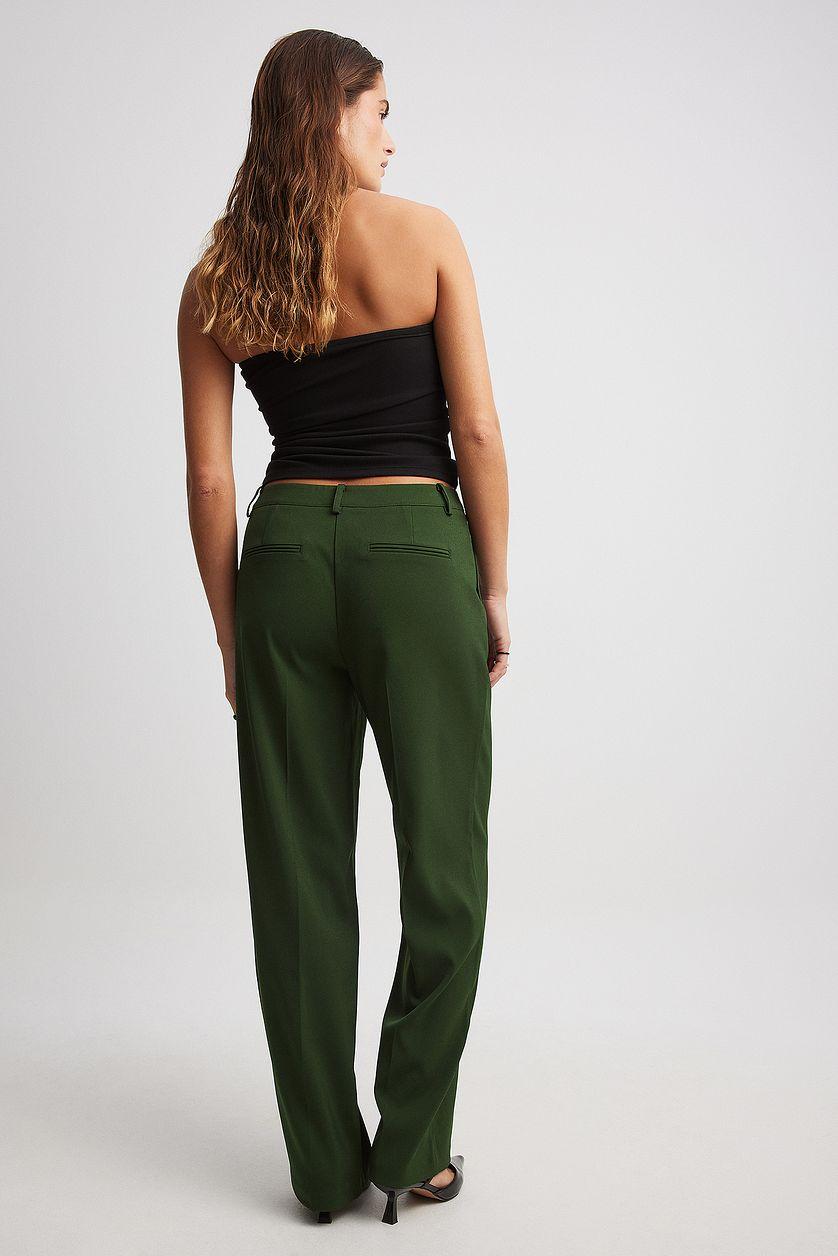 Straight Low Waist Suit Pants Product Image