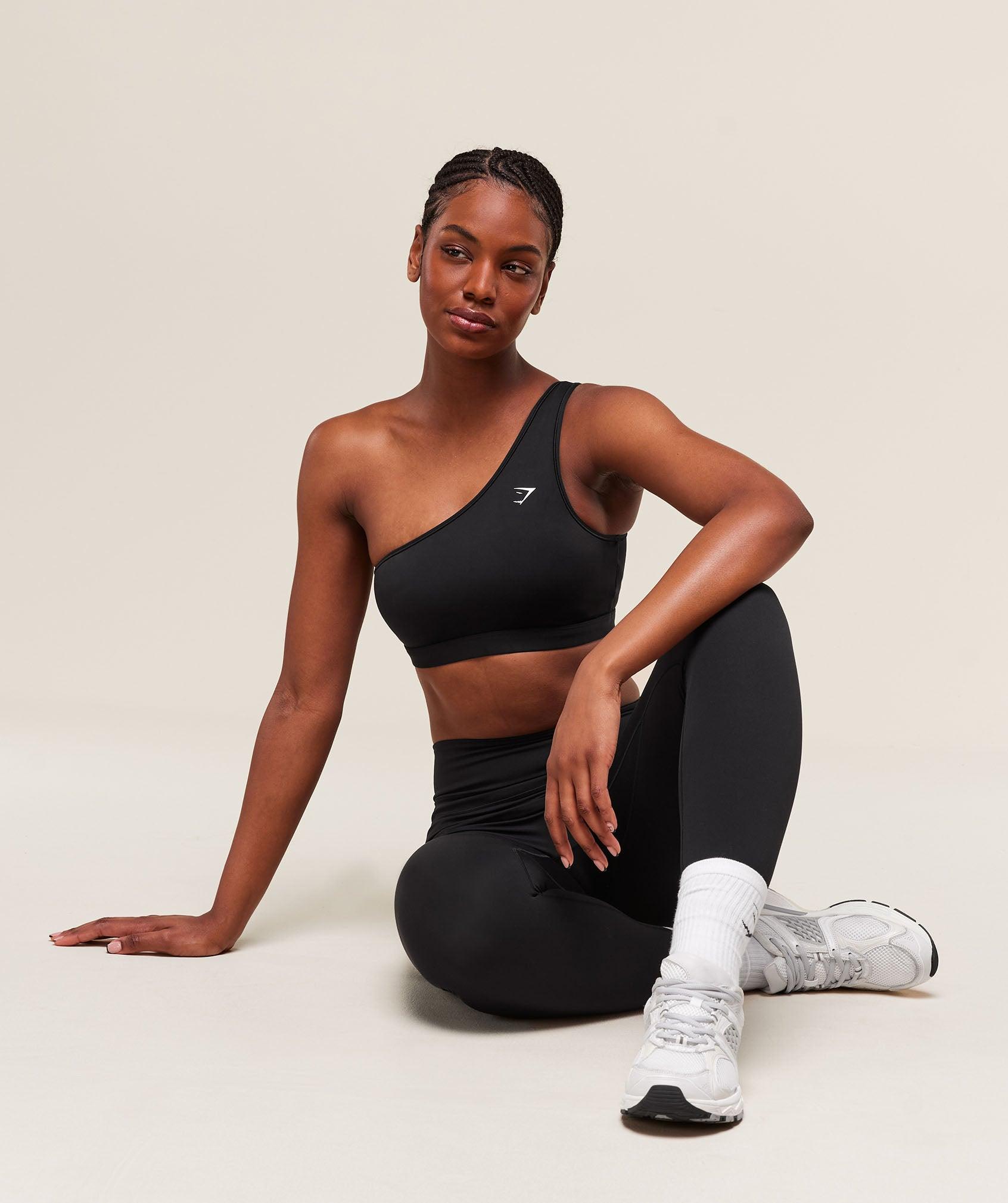 Gymshark Asymmetric Sports Bra - Black Female Product Image