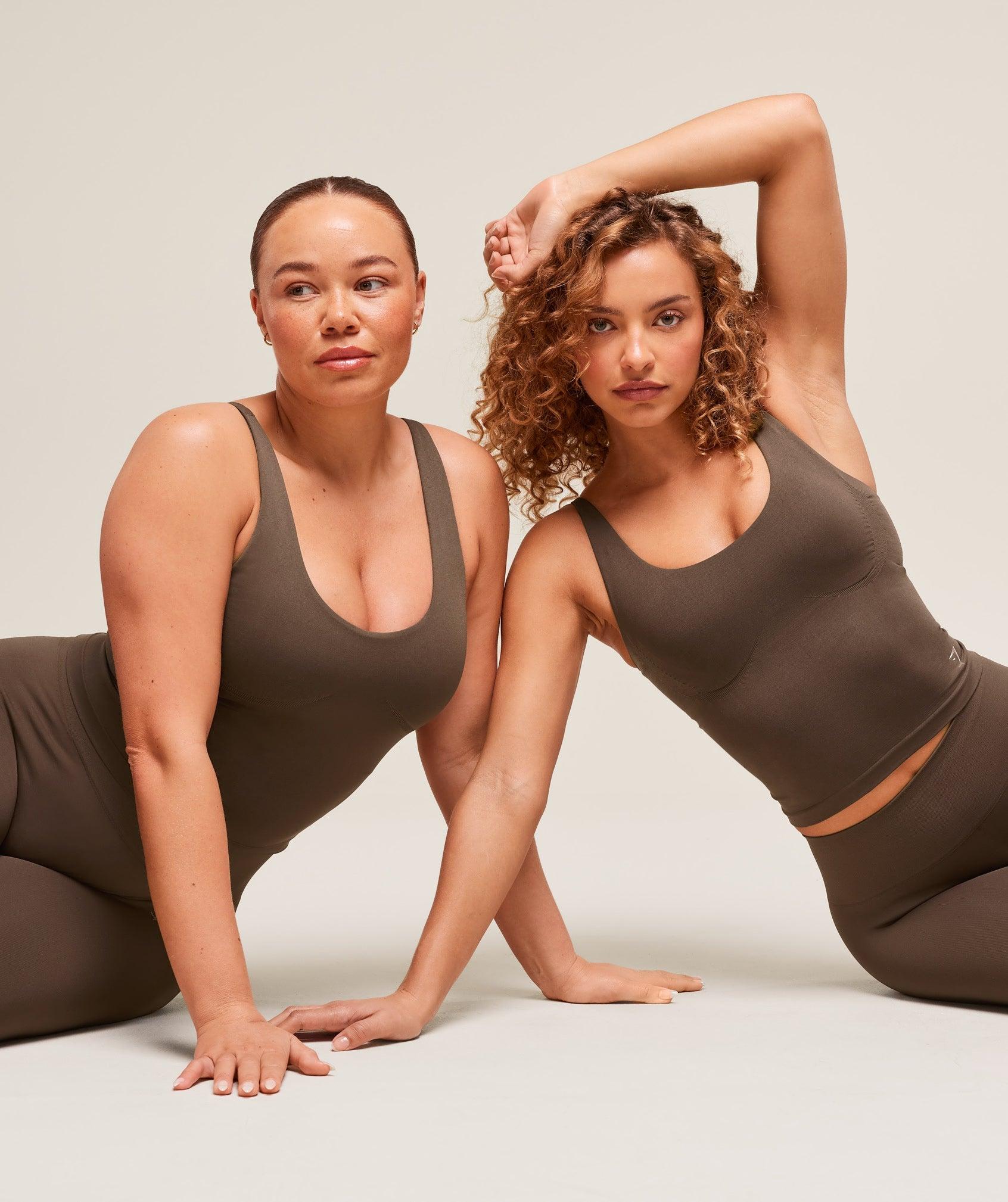 Gymshark Soft Sculpt Tank With Shelf - Walnut Brown Female Product Image