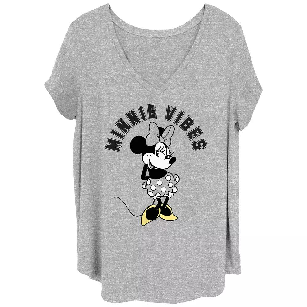 Disney's Minnie Mouse Vibes Juniors' Plus Graphic Tee, Women's, Size: 4XL, Grey Gray Product Image