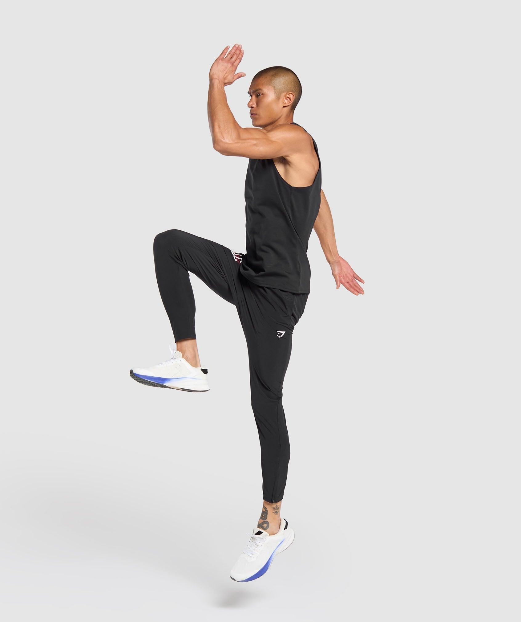 Gymshark Script Woven Joggers - Black Male Product Image