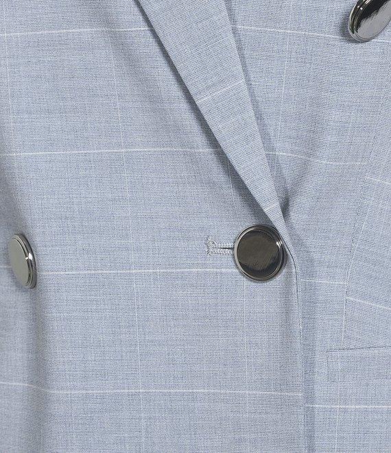 Calvin Klein Notch Collar Long Sleeve Windowpane Double Breasted Jacket Product Image