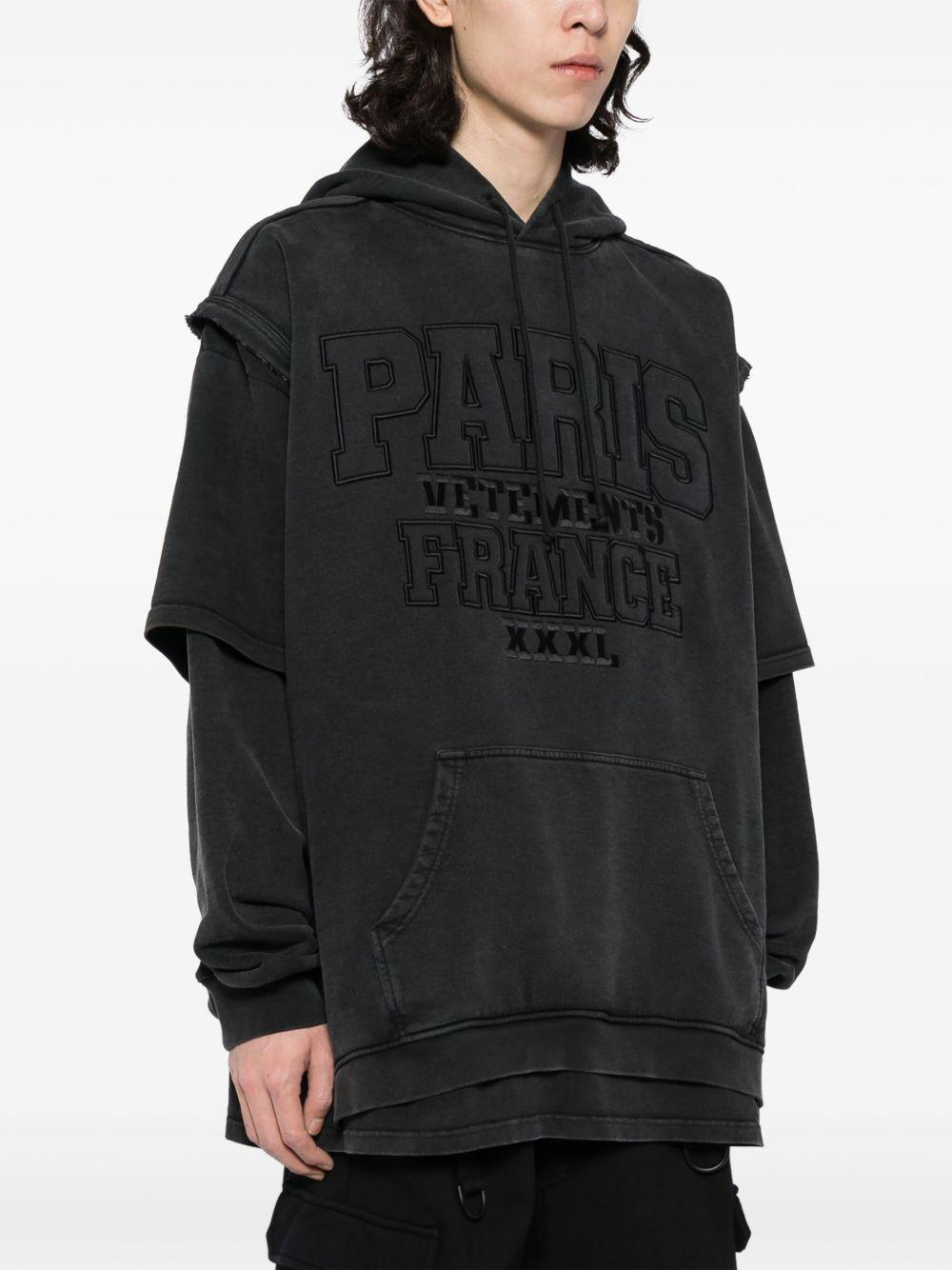 Paris logo-embroidered hoodie Product Image