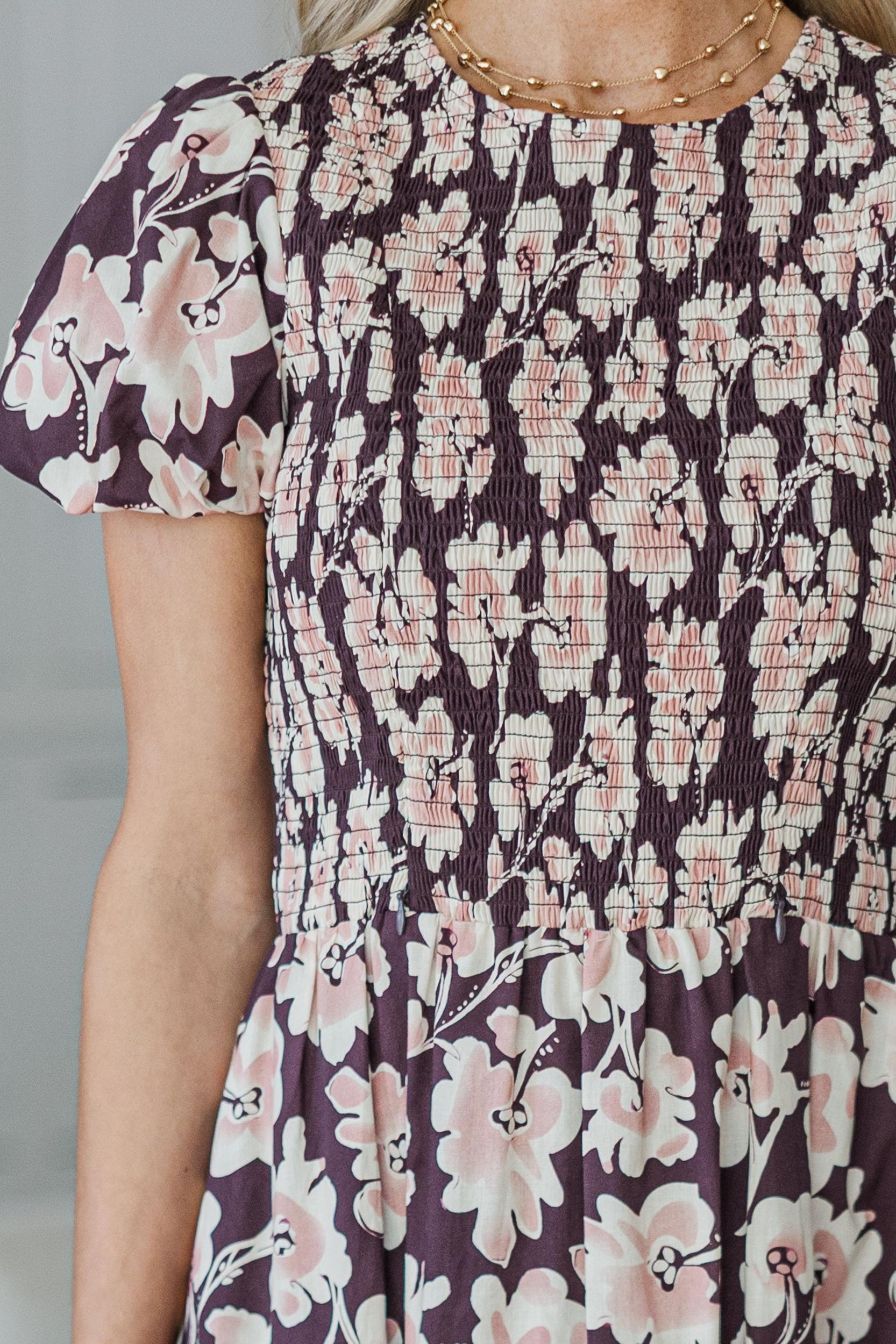 NURSING COLLECTION: Make The Right Choice Burgundy Red Abstract Maxi Dress Female Product Image