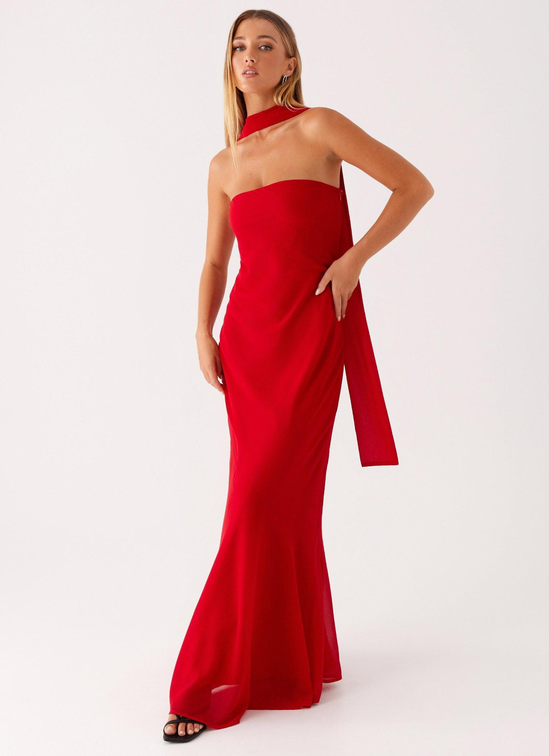 Under The Pagoda Maxi Dress - Red Product Image
