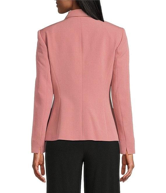 Kasper Crepe Notch Collar 1-Button Jacket Product Image