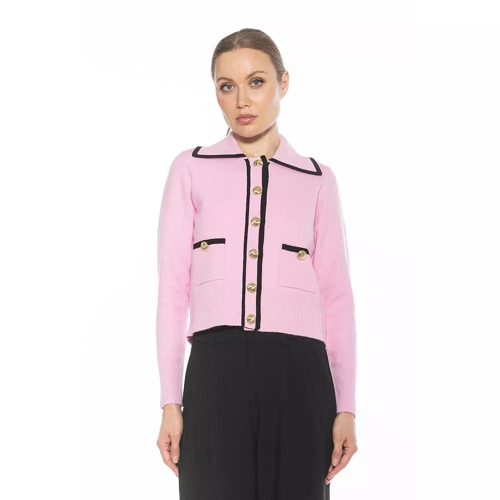 Women's ALEXIA ADMOR Mari Long Sleeve Button Detail Sweater Jacket,  Product Image