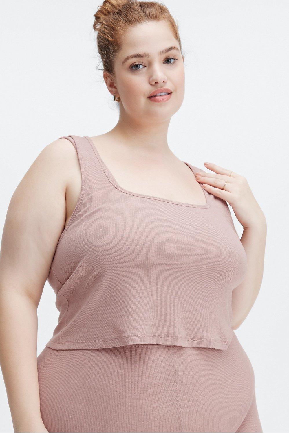 Fabletics RestoreKnit Ribbed Tank Womens pink Size XXL Product Image