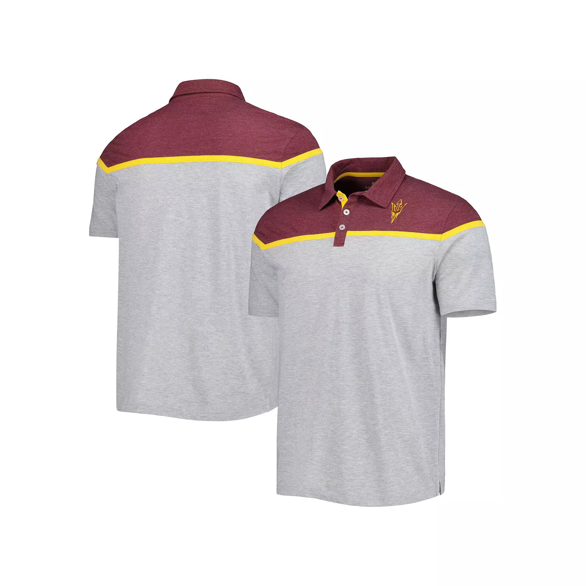 Men's Colosseum Heather Gray Arizona State Sun Devils Chamberlain Polo, Size: 2XL, Grey Product Image