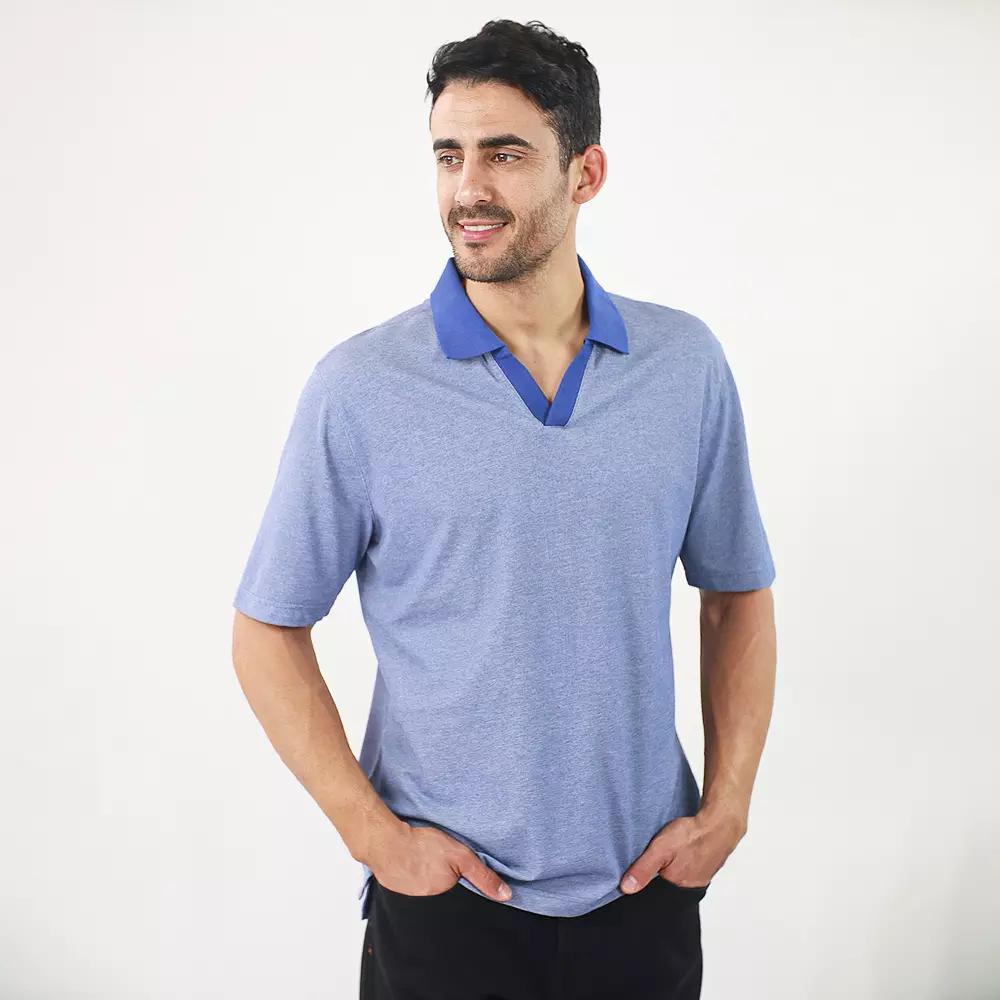 Men's JACHS NY Short Sleeve Lightweight Knit Oxford Polo,  Product Image