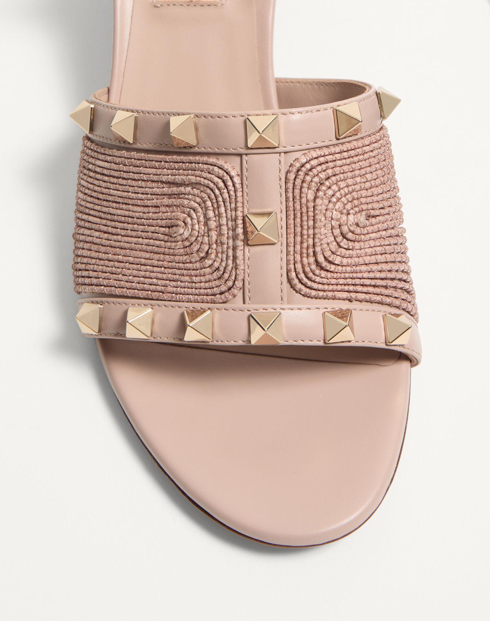 Rockstud Calfskin Sandal With Cornely Embroidery 60Mm Product Image