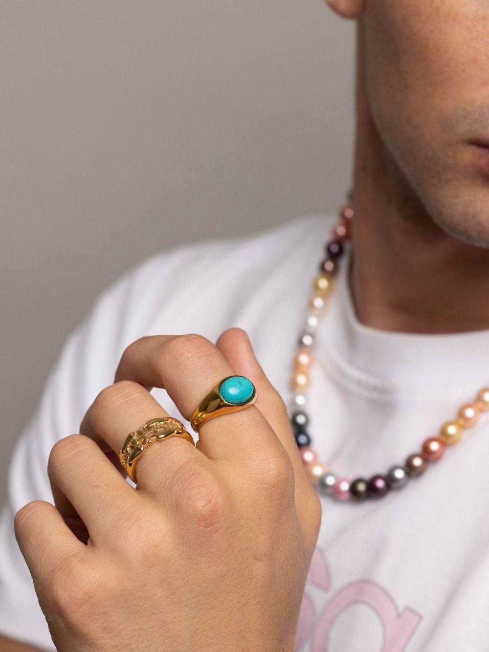 turquoise oval signet ring Product Image