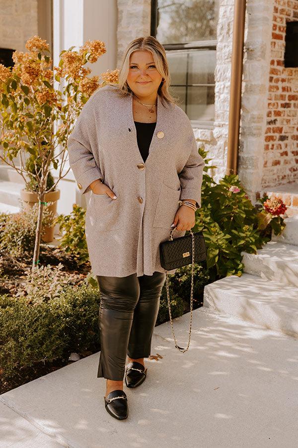 Coffee Aroma Oversized Cardigan in Taupe Product Image